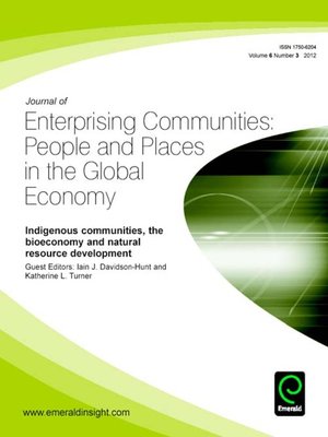 cover image of Journal of Enterprising Communities: People and Places in the Global Economy, Volume 6, Issue 3
